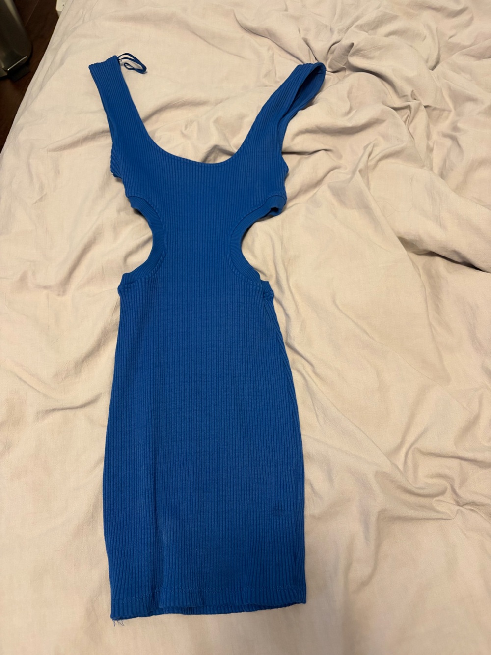 Zara blue Cut-out Ribbed Dress